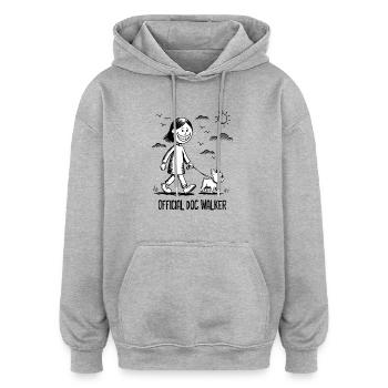 Bouledogue français Chien de compagnie Amoureux des animaux - Sweat à capuche oversize unisexe - gris chiné - Devant - Noah (186cm)