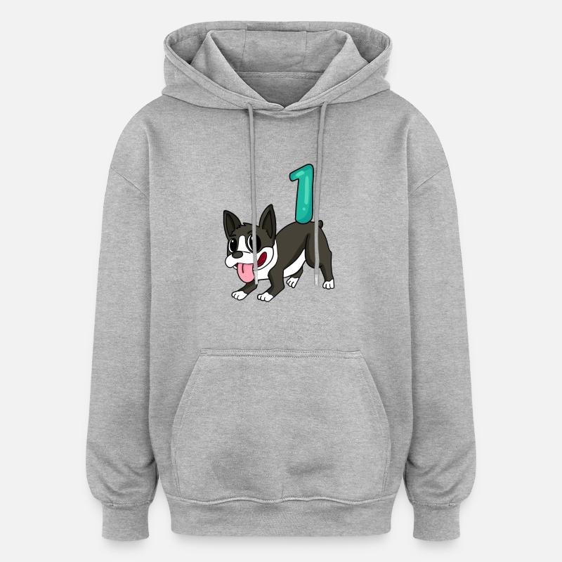 Numéro 1 Numéro Un - Sweat à capuche oversize unisexe - gris chiné