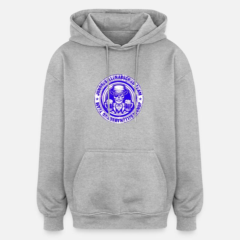 Junggesellenabschied Team Skelett - Oversized Unisex Hoodie - Grau meliert