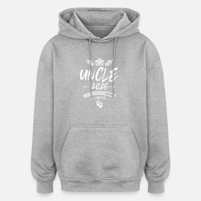Onkel 2025 Loading Spruch - Oversized Unisex Hoodie - Grau meliert