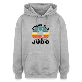 Je Peux Pas J'ai Judo Humour Cadeau - Sweat à capuche oversize unisexe - gris chiné - Devant - Noah (186cm)