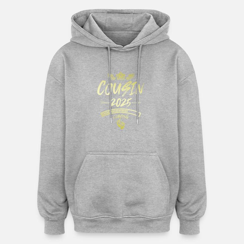 Cousin 2025 Loading Saying - Oversized Unisex Hoodie - heather grey