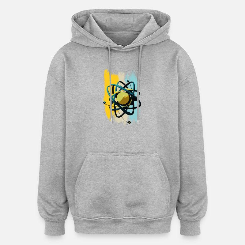 Atomic Nucleus, Physics, Science - Oversized Unisex Hoodie - heather grey