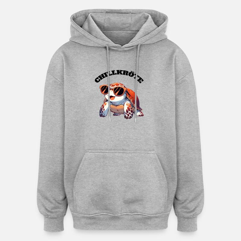 Chill Toad Turtle - Oversized Unisex Hoodie - heather grey