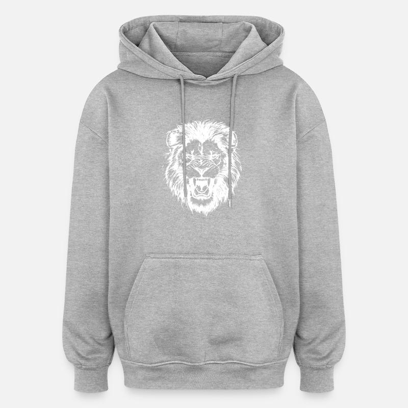 Löwe Design - Sweat à capuche oversize unisexe - gris chiné