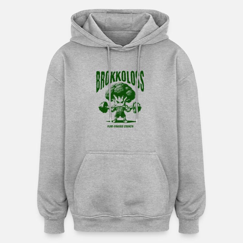 Brokkoloss - Oversized Unisex Hoodie - Grau meliert