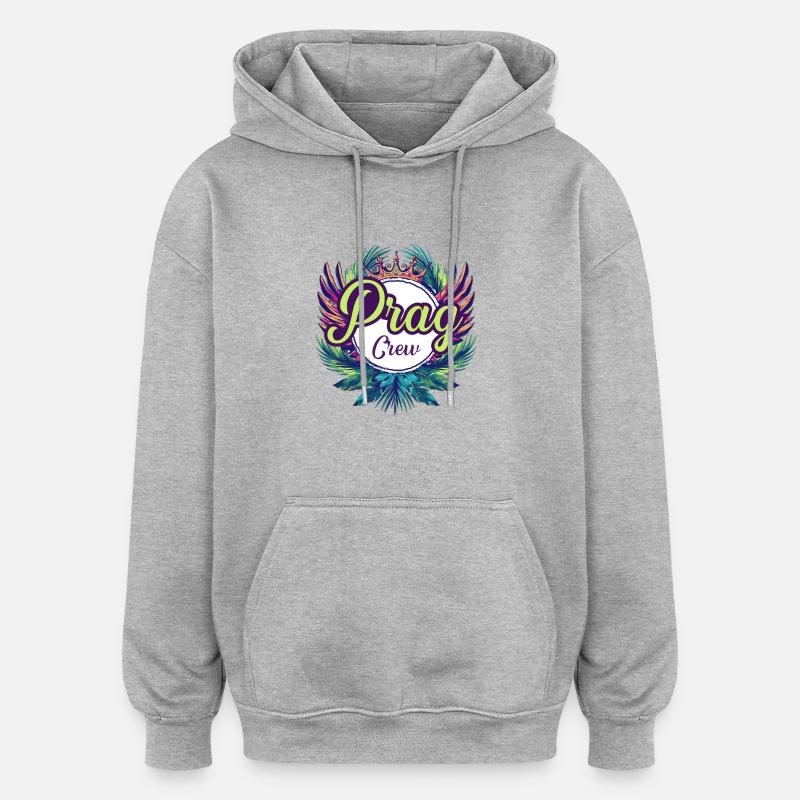 Vacances Prague Crew - Sweat à capuche oversize unisexe - gris chiné