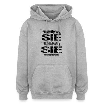 Jugendweihe - Jugendweihe 2026 - Oversized Unisex Hoodie - Grau meliert - Vorne - Noah (186cm)