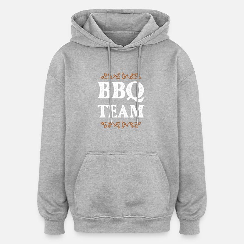 Équipe de barbecue - Sweat à capuche oversize unisexe - gris chiné
