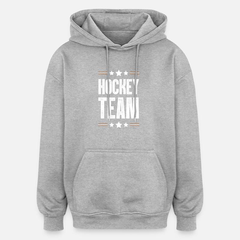 Équipe de hockey - Sweat à capuche oversize unisexe - gris chiné
