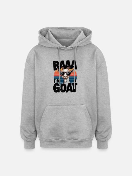 Grappige geit met zonnebrilpret - Oversized uniseks hoodie - grijs gemêleerd