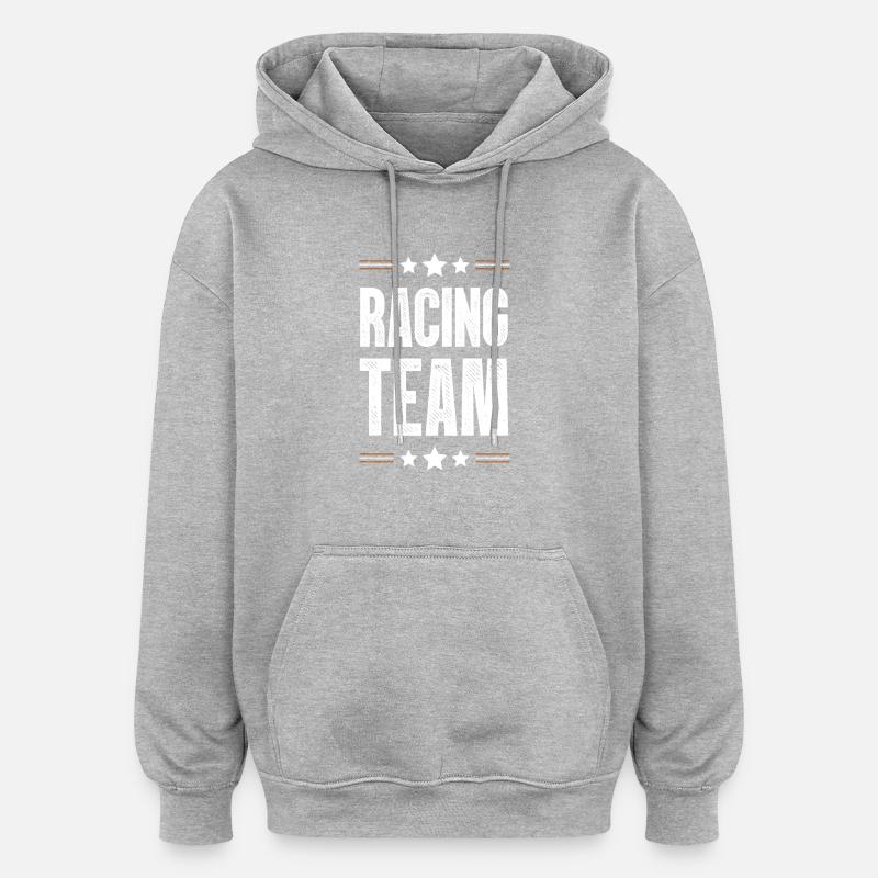 Équipe de course - Sweat à capuche oversize unisexe - gris chiné