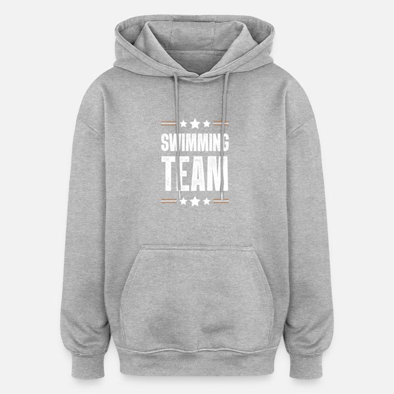 Équipe de natation - Sweat à capuche oversize unisexe - gris chiné