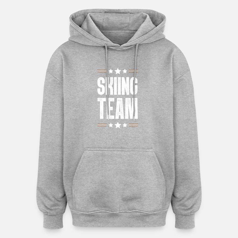 Équipe de ski - Sweat à capuche oversize unisexe - gris chiné