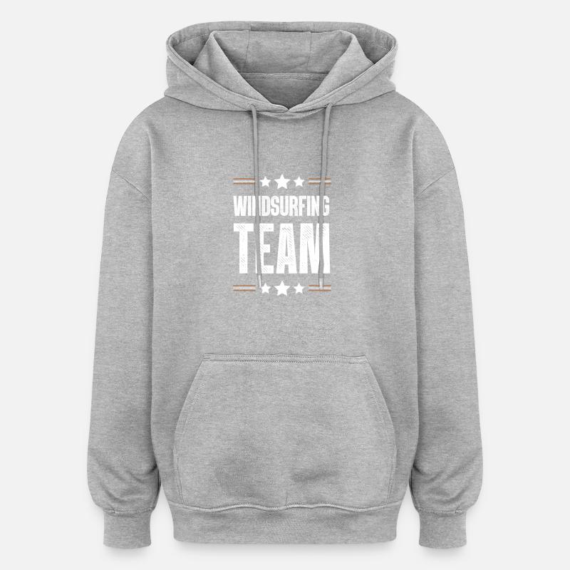 Équipe de planche à voile - Sweat à capuche oversize unisexe - gris chiné