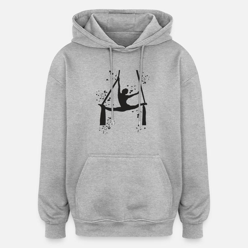 Panno Verticale Acrobazie Aeree Seta Aerea - Felpa con cappuccio unisex oversize - grigio melange