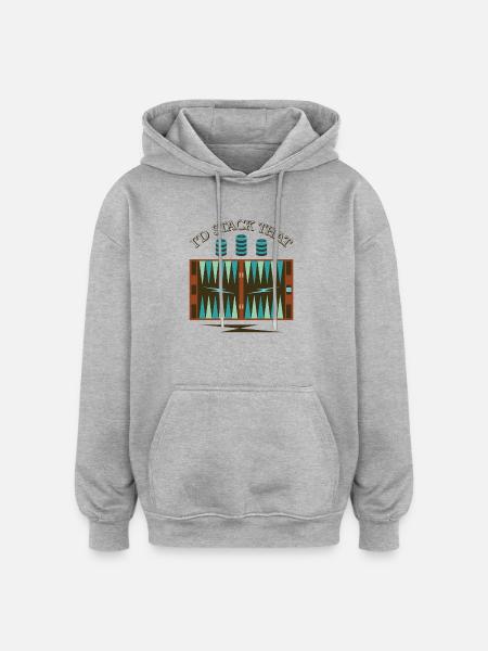 Backgammon Spiel - Oversized Unisex Hoodie - Grau meliert