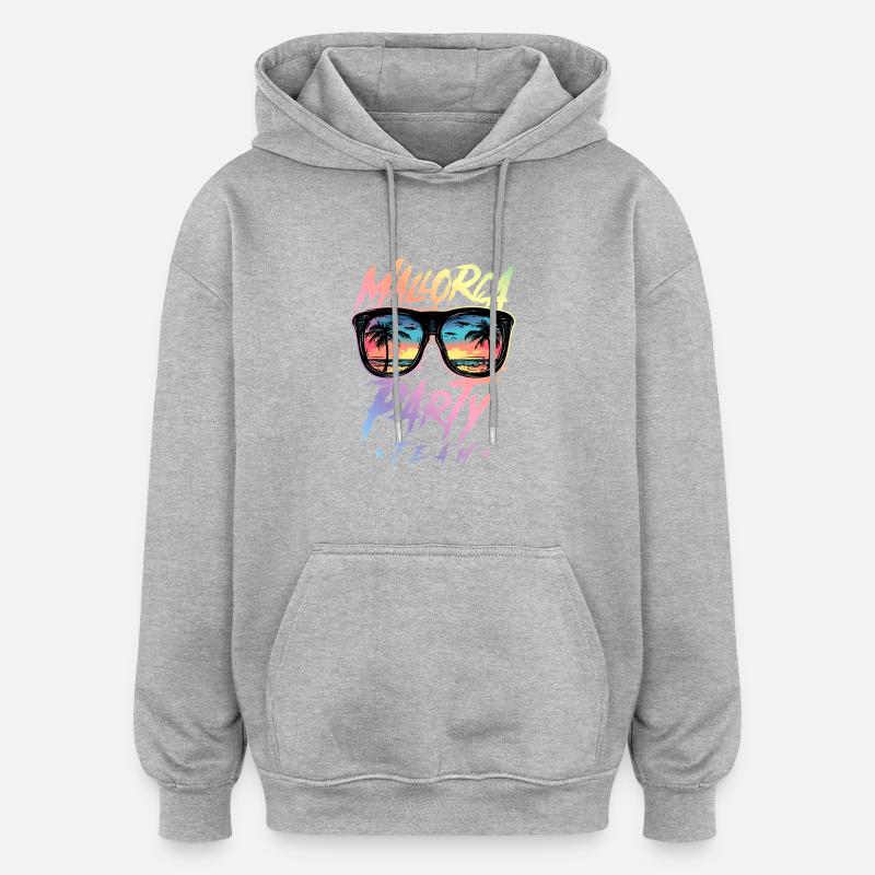 Mallorca Party Team Bunt - Oversized Unisex Hoodie - heather grey
