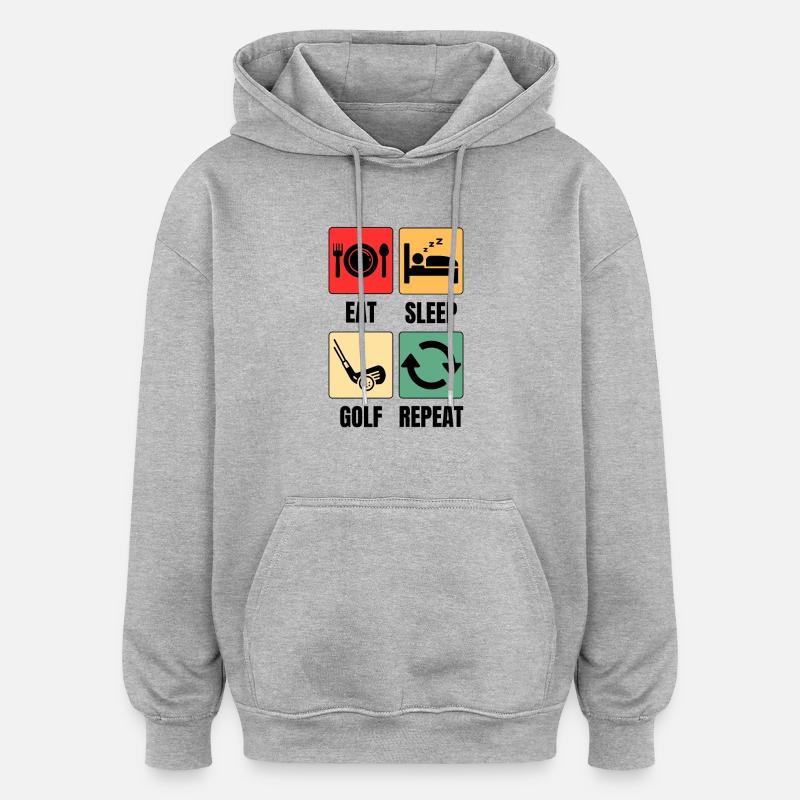 Drôle de Golf Dicton Golfeur - Sweat à capuche oversize unisexe - gris chiné
