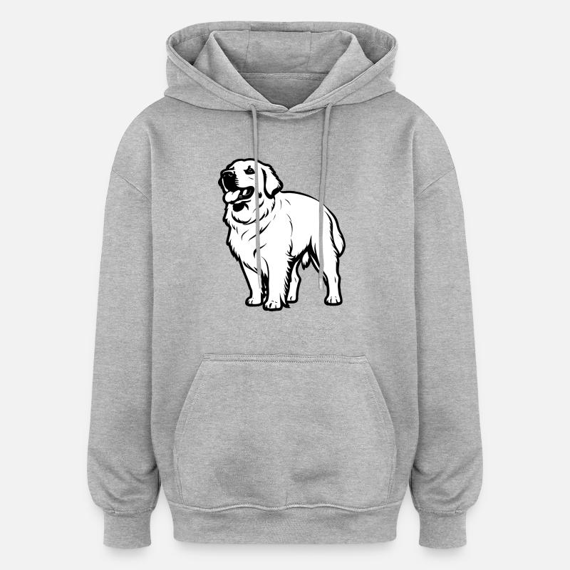 Golden Retriever - Pet Design - Sweat à capuche oversize unisexe - gris chiné