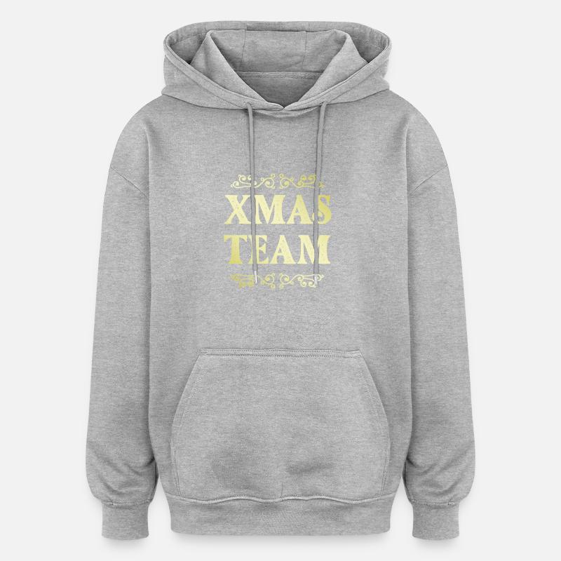 L’équipe de Noël - Sweat à capuche oversize unisexe - gris chiné