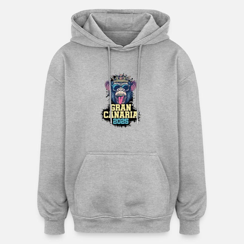 Gran Canaria 2025 Singe - Sweat à capuche oversize unisexe - gris chiné