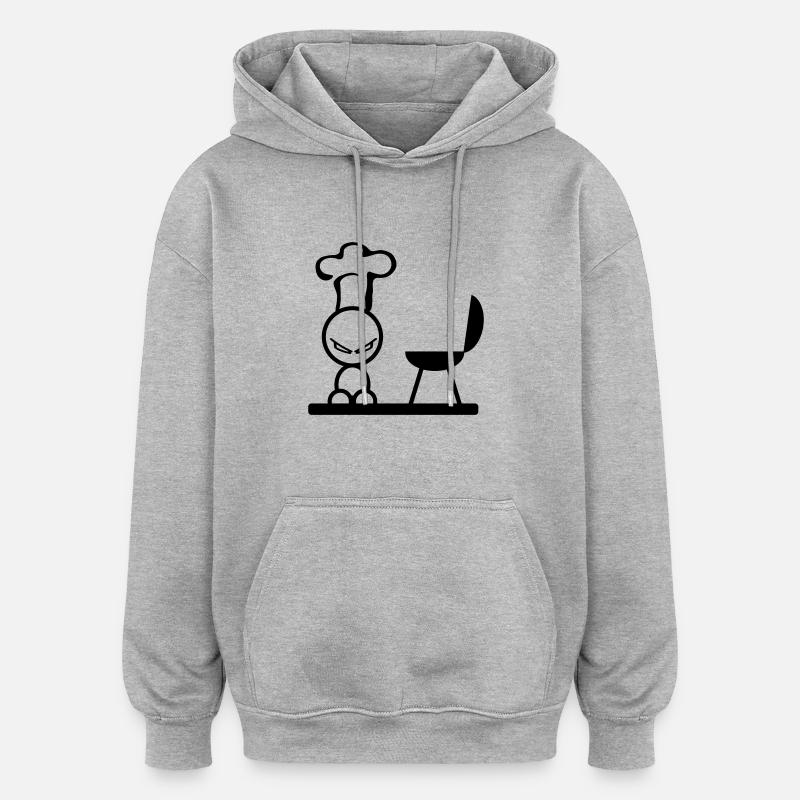 griller - Sweat à capuche oversize unisexe - gris chiné
