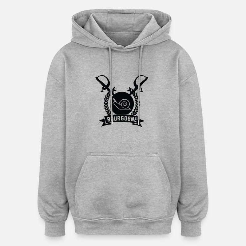 Écusson Escargots de Bourgogne - Sweat à capuche oversize unisexe - gris chiné