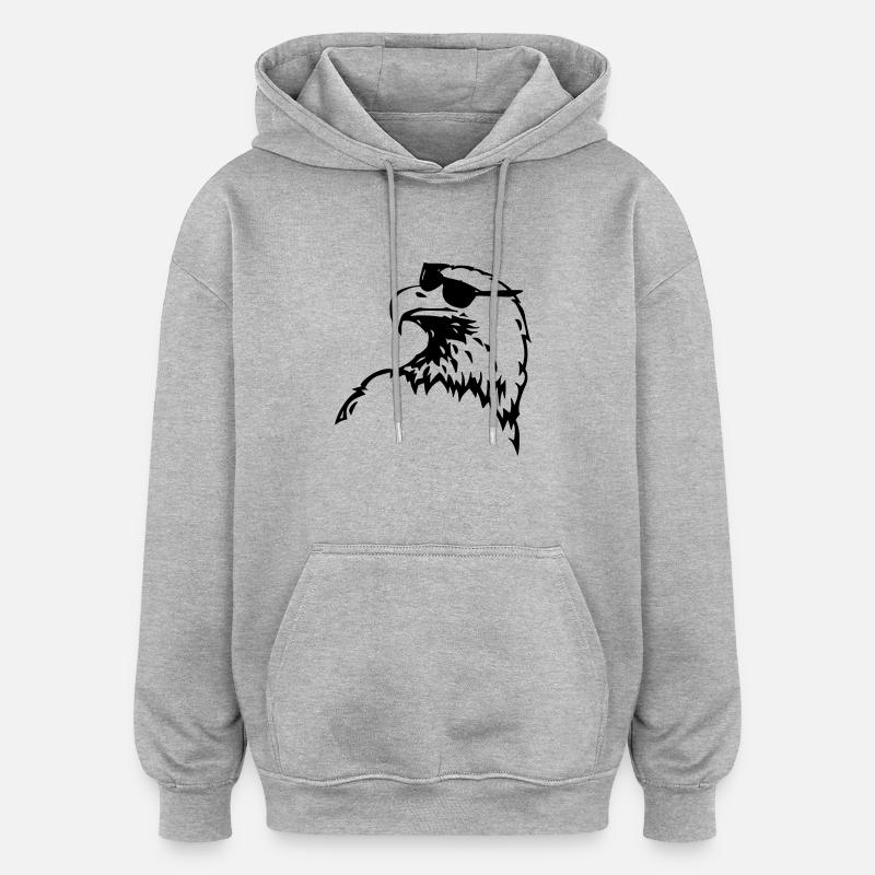Adler - Oversized Unisex Hoodie - Grau meliert