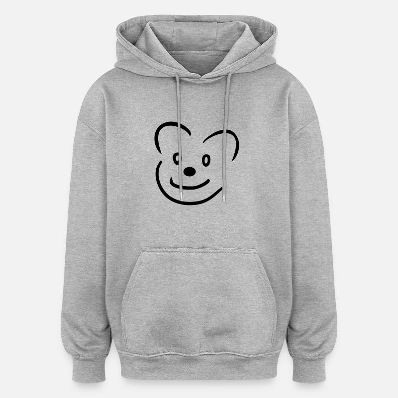 Ours - Sweat à capuche oversize unisexe - gris chiné