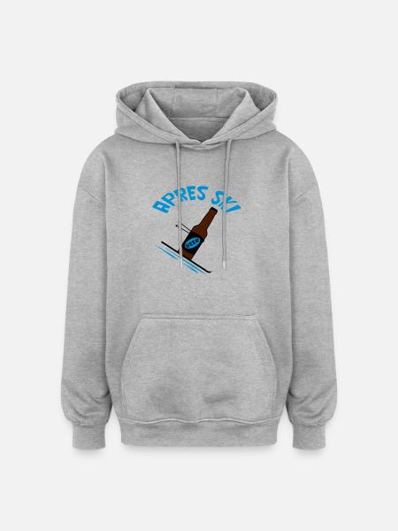 Apres Ski Beer - Oversized Unisex Hoodie - Grau meliert