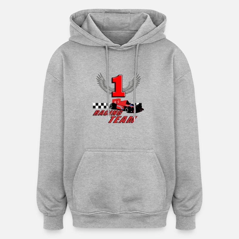 car_racer_a - Sweat à capuche oversize unisexe - gris chiné