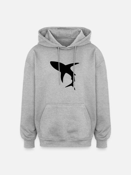 Shark - Oversized Unisex Hoodie - Grau meliert