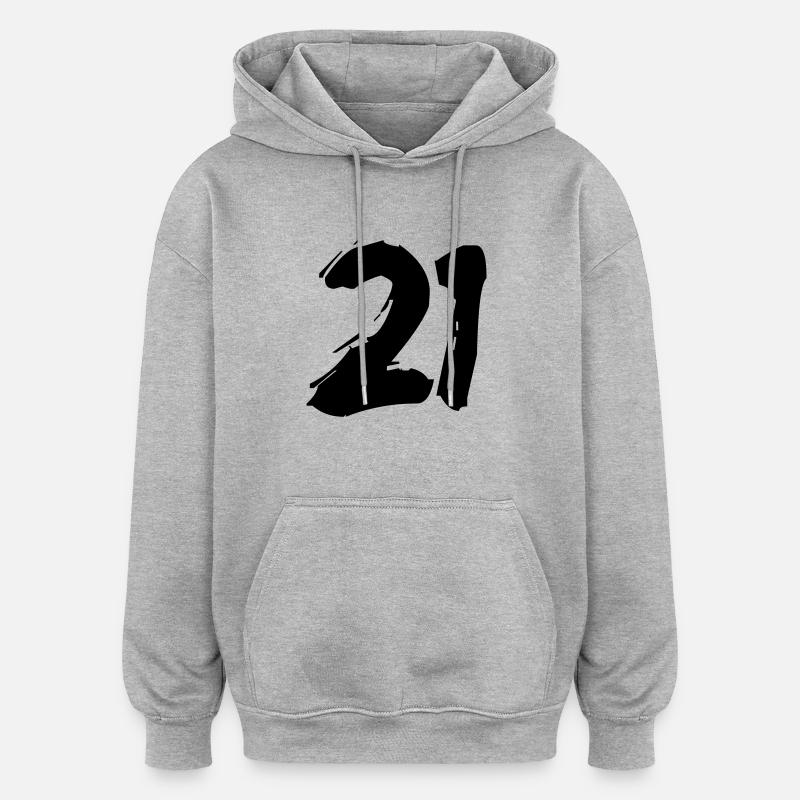 Brushed 21 - Oversized Unisex Hoodie - Grau meliert