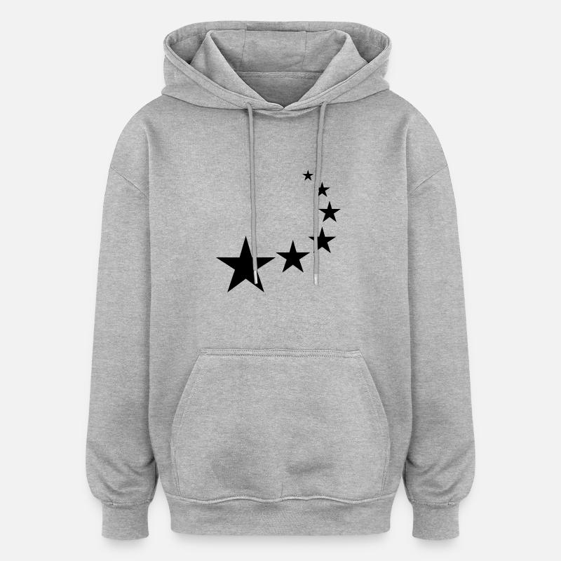 étoiles courbes - Sweat à capuche oversize unisexe - gris chiné
