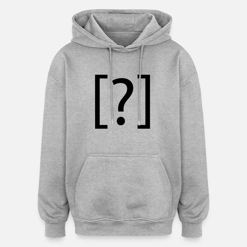 question ? - Sweat à capuche oversize unisexe - gris chiné