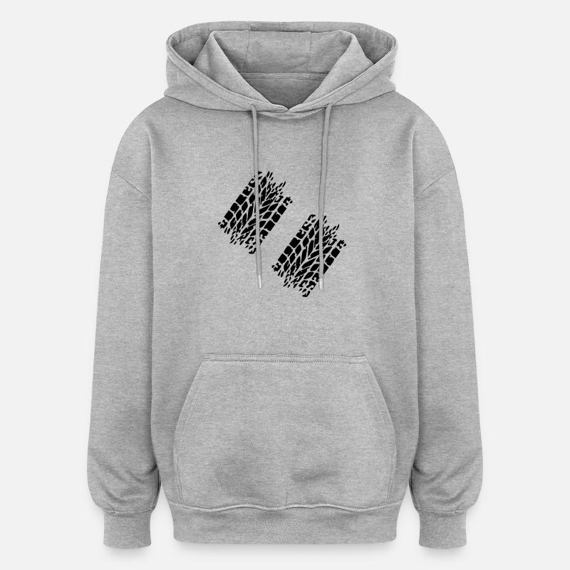 Reifen - Oversized Unisex Hoodie - Grau meliert