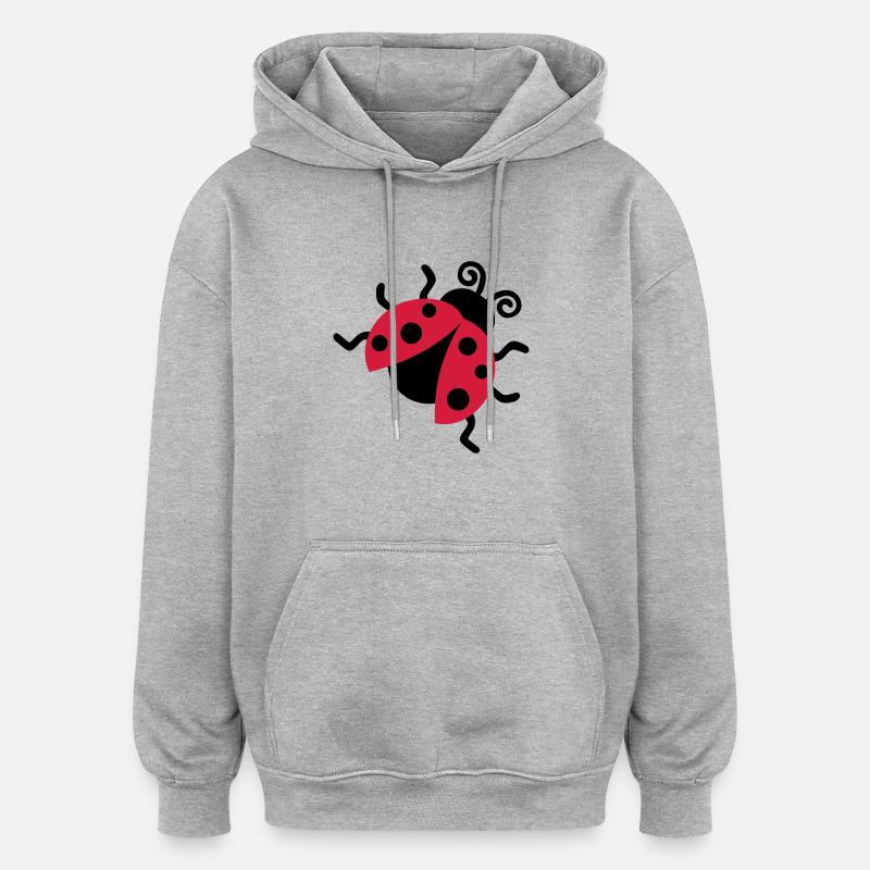 Marienkäfer - Oversized Unisex Hoodie - Grau meliert