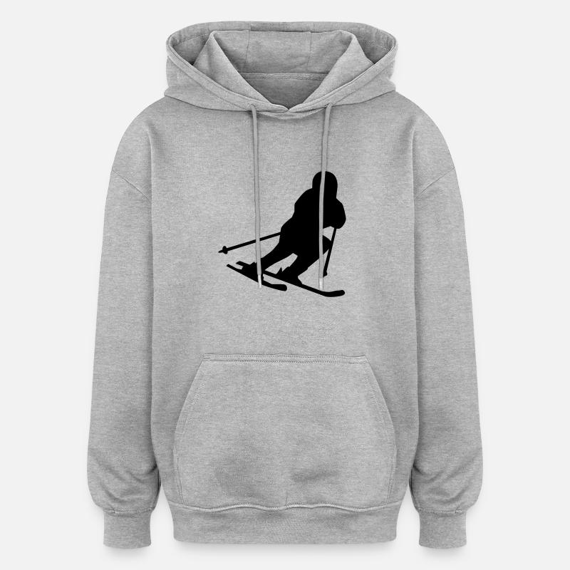 Ski - Sweat à capuche oversize unisexe - gris chiné