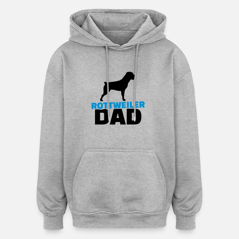 Rottweiler Dad - Sweat à capuche oversize unisexe - gris chiné