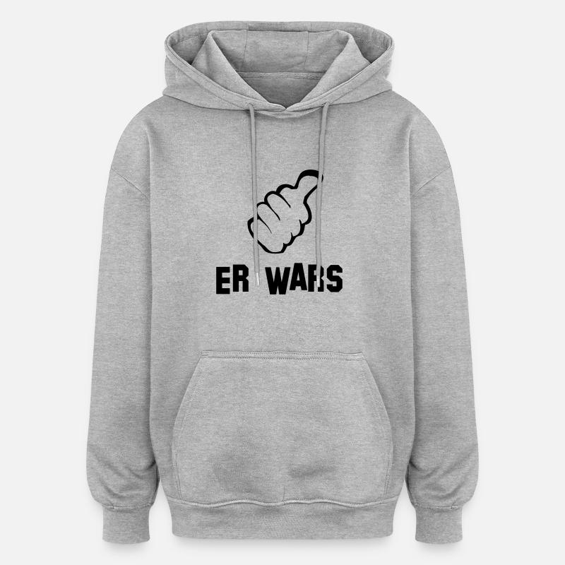 er_wars_daumen - Oversized Unisex Hoodie - Grau meliert