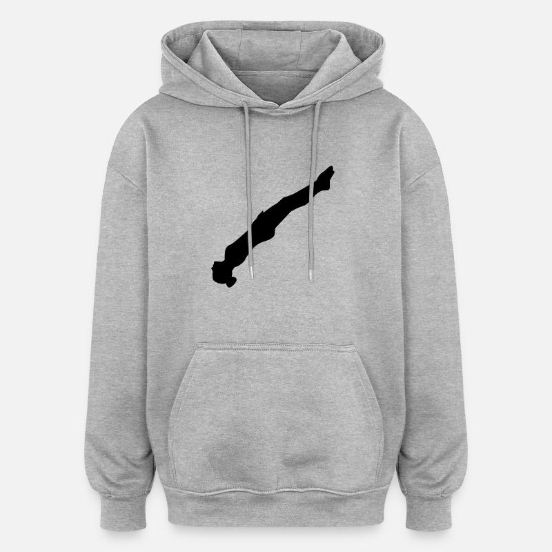 Trampolin - Oversized Unisex Hoodie - Grau meliert