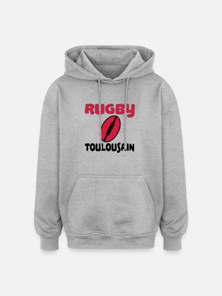 Rugby toulousain - Oversized Unisex Hoodie - Grau meliert