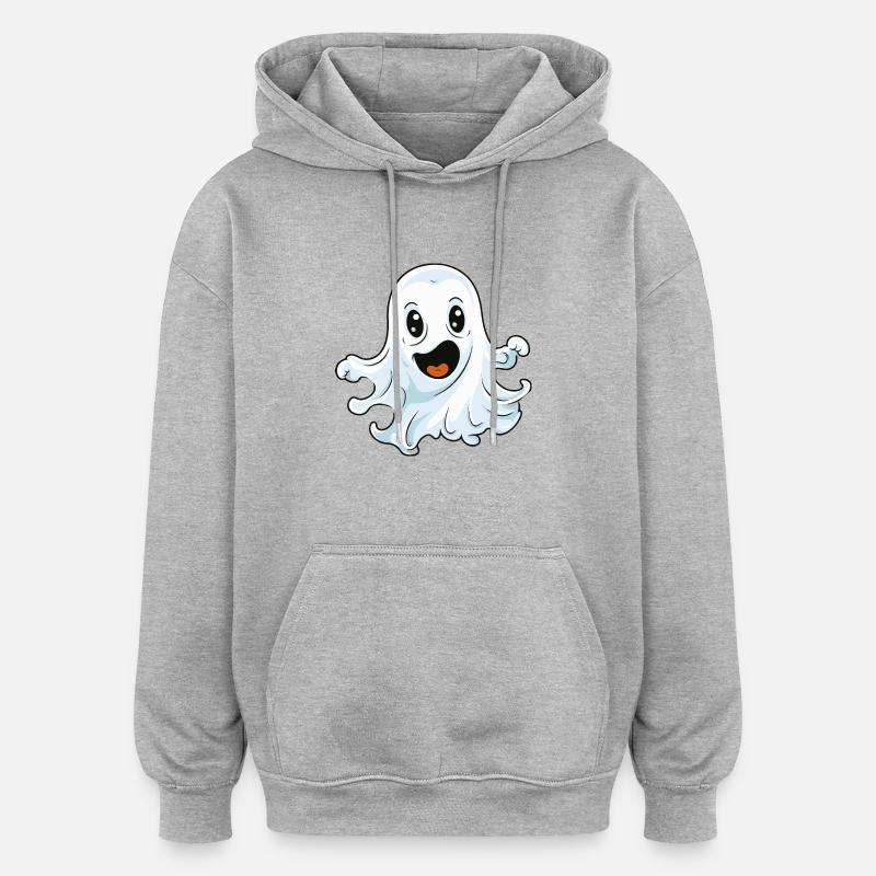 ghost comic - Oversized Unisex Hoodie - Grau meliert