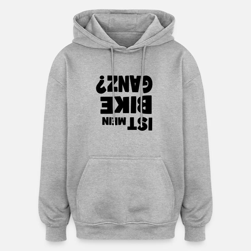 Vélo - Sweat à capuche oversize unisexe - gris chiné