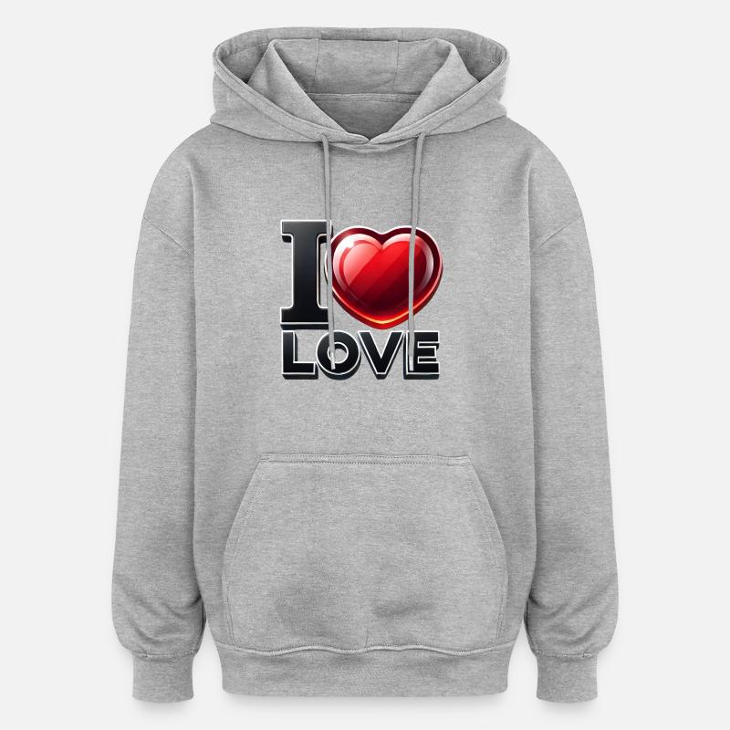 J’aime la brillance - Sweat à capuche oversize unisexe - gris chiné