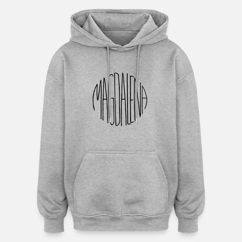 Magdalena - Sweat à capuche oversize unisexe - gris chiné