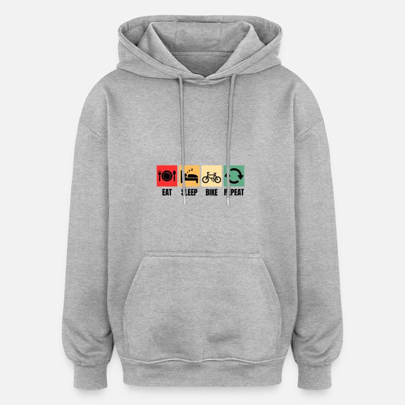Drôle de vélo Dicton Cyclisme - Sweat à capuche oversize unisexe - gris chiné