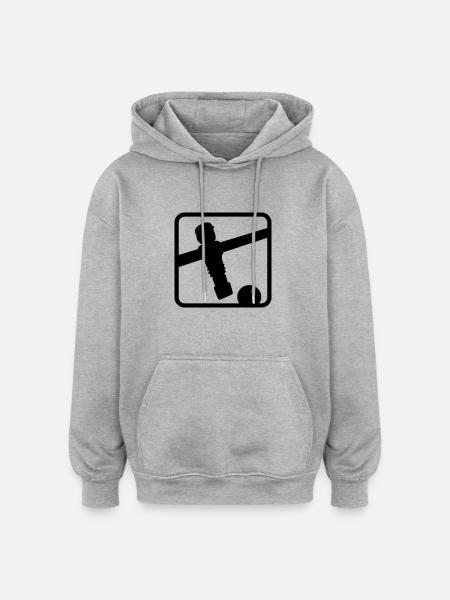 Soccer player - Kickershirt - Oversized Unisex Hoodie - Grau meliert