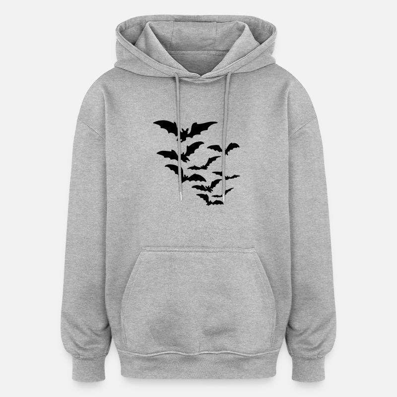 chauve souris - Sweat à capuche oversize unisexe - gris chiné
